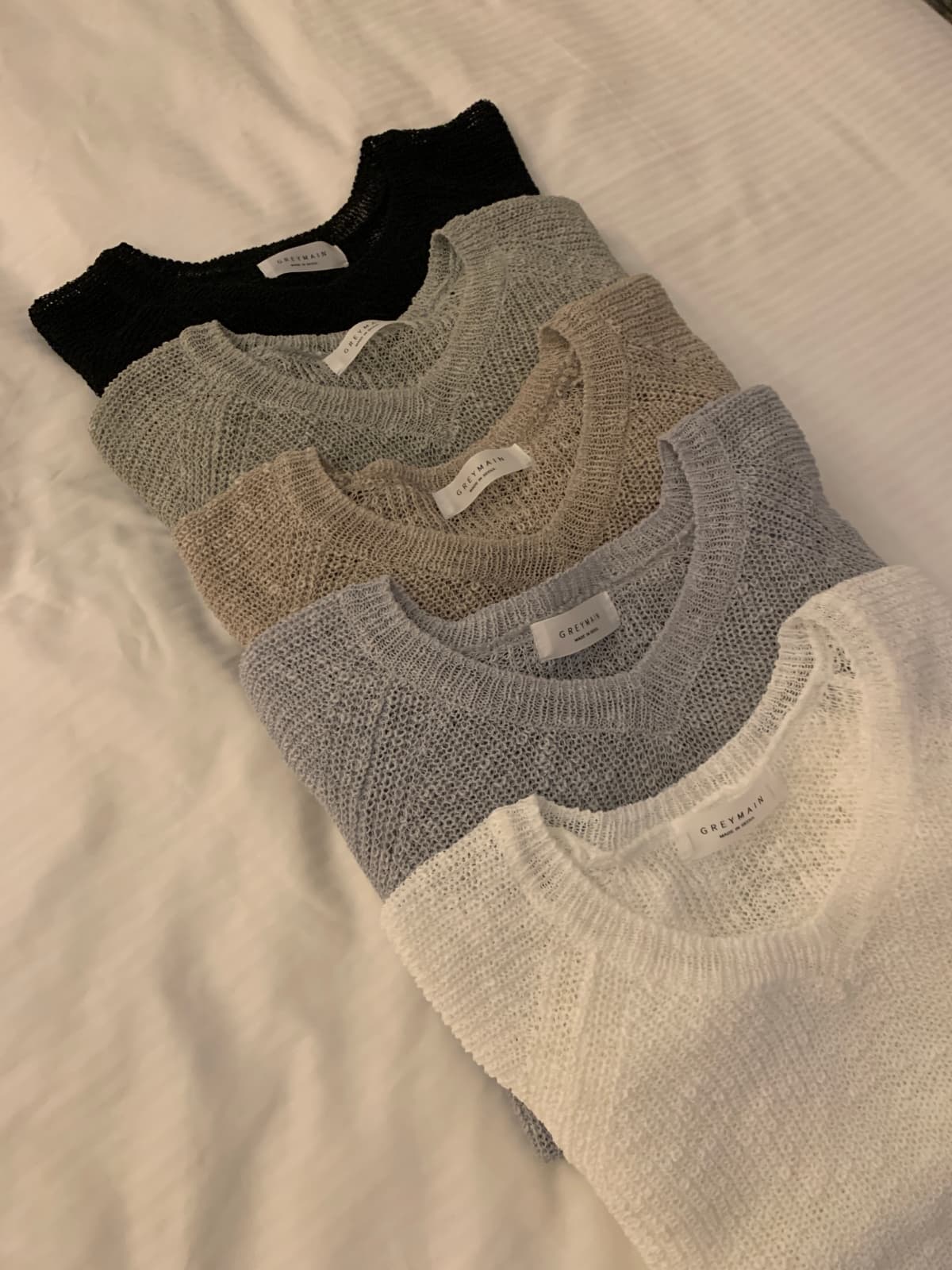 Summer Slub V-neck Knit - 이미지 11