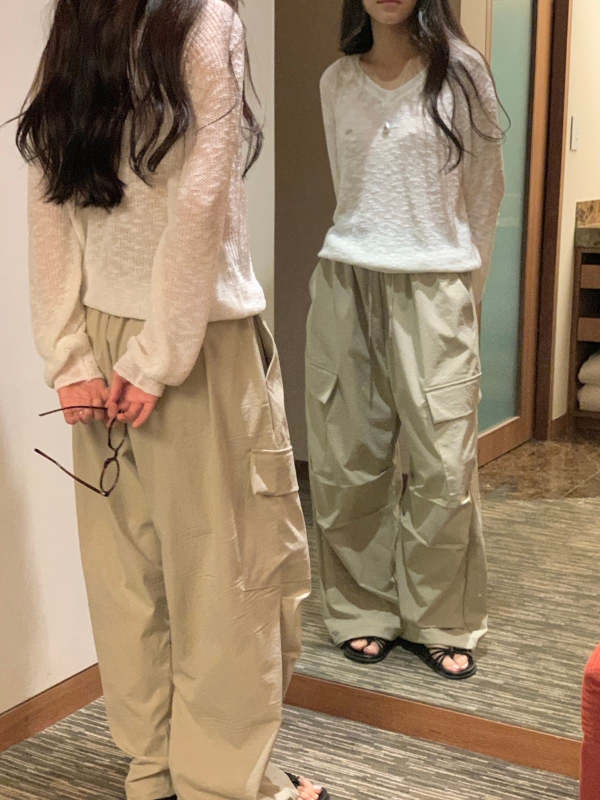 Summer Slub V-neck Knit - 이미지 9