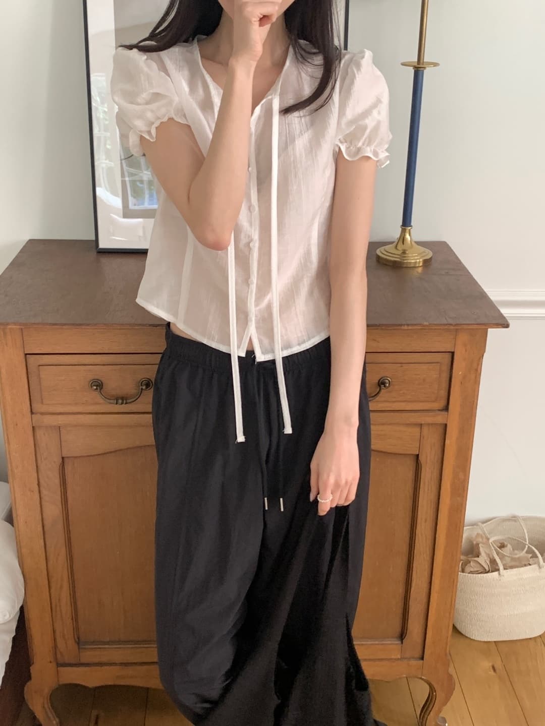 Serin Shirring Blouse - 이미지 9
