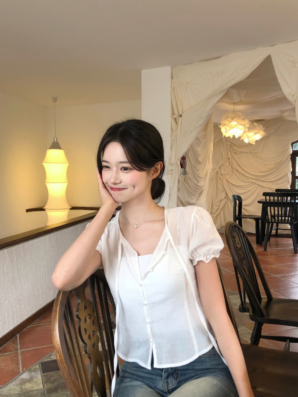 Serin Shirring Blouse - 이미지 4