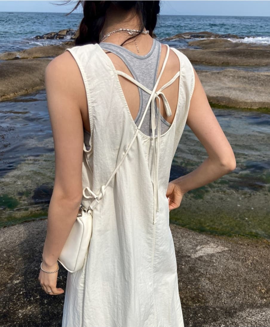Rustling sleeveless dress - 이미지 16