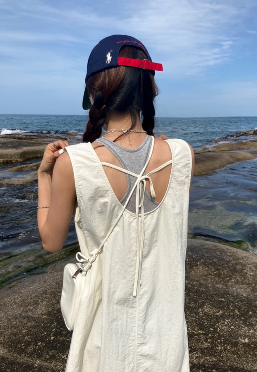Rustling sleeveless dress - 이미지 11