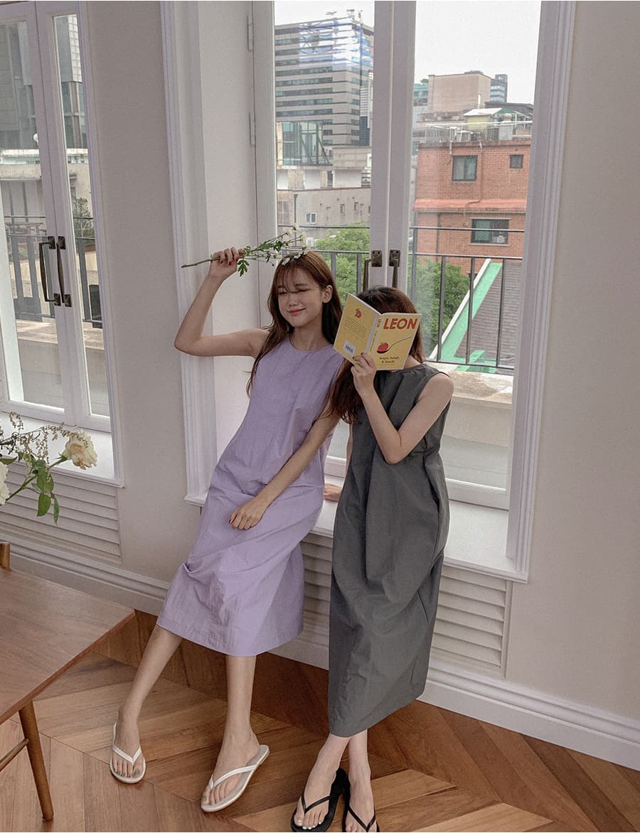Rustling sleeveless dress - 이미지 8