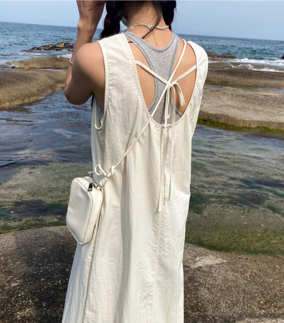 Rustling sleeveless dress - 이미지 13