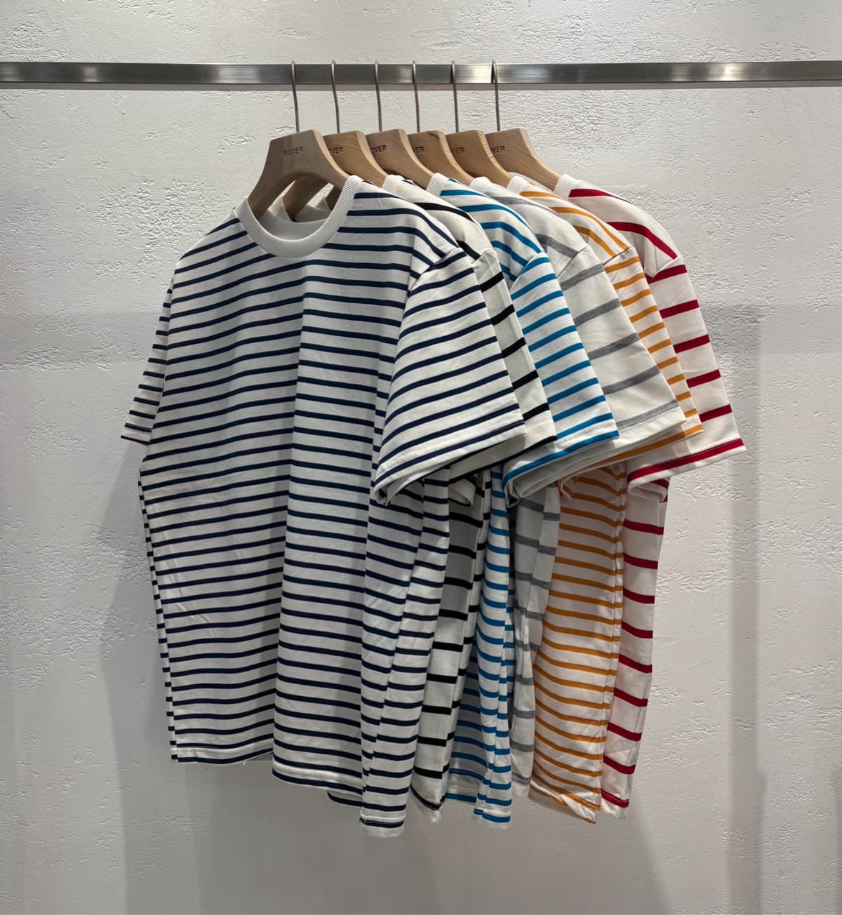 Striped oversized short-sleeve tee - 이미지 1