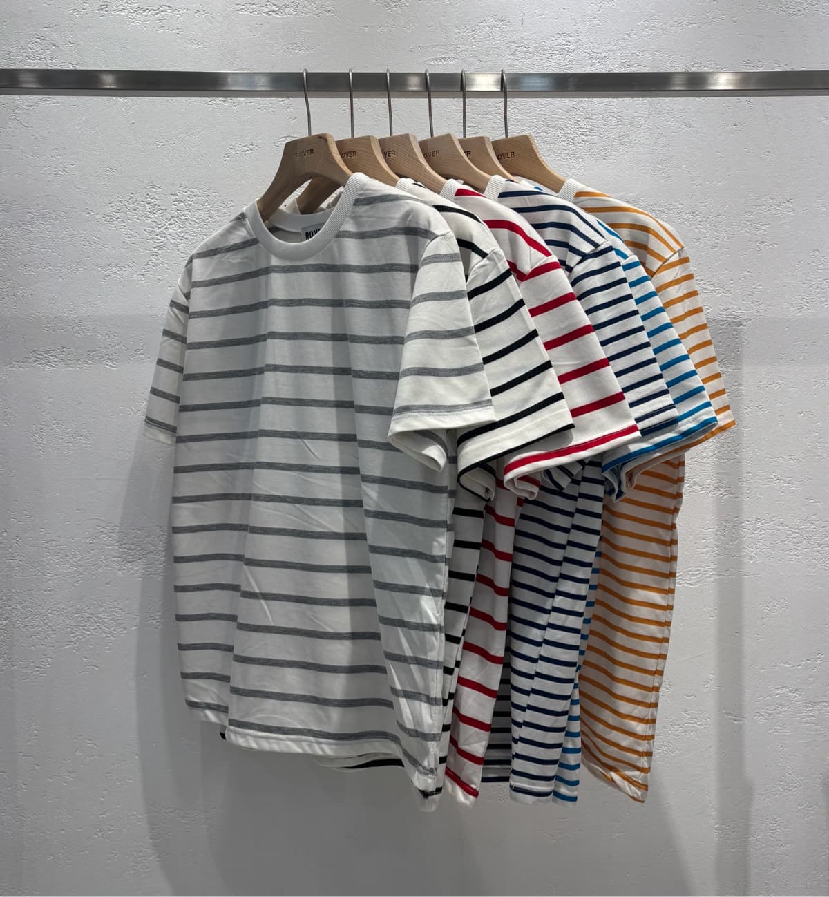 Striped oversized short-sleeve tee - 이미지 4