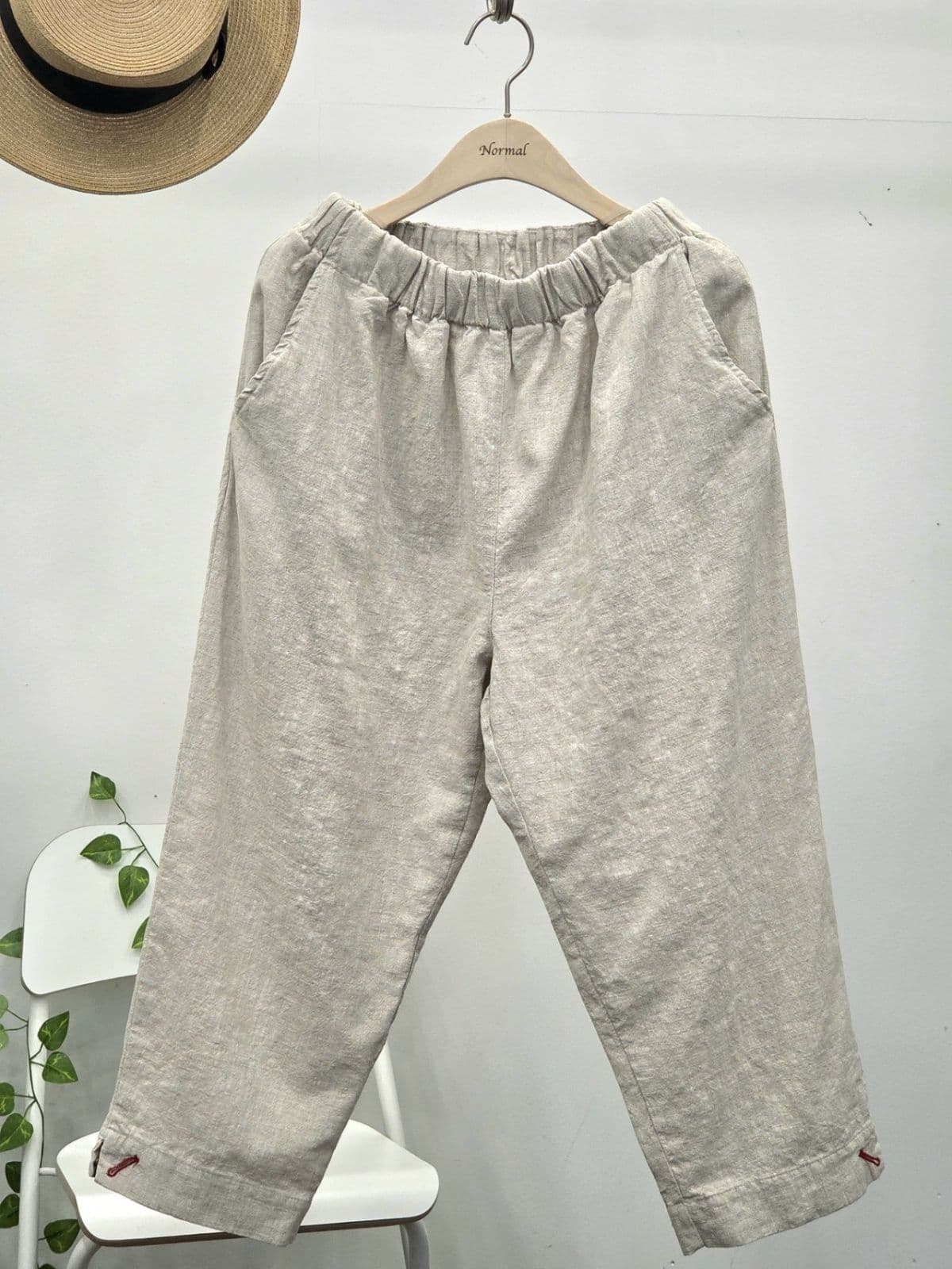 26SS) Q-Cute Slit Linen 8-Count Pants Size 66.5 Summer Pants Linen Pants - 이미지 6