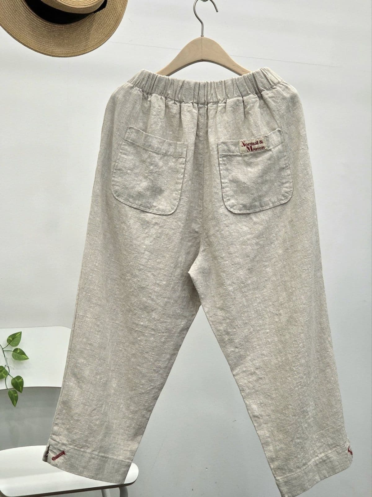 26SS) Q-Cute Slit Linen 8-Count Pants Size 66.5 Summer Pants Linen Pants - 이미지 8