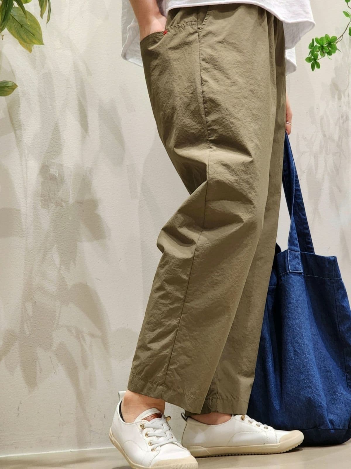 26SS) Summer Cool Vintage Pants Free Size (Spanish: 66.5) Washed (Washed) Crispy Summer Pants Elastic Waist Pants - 이미지 9