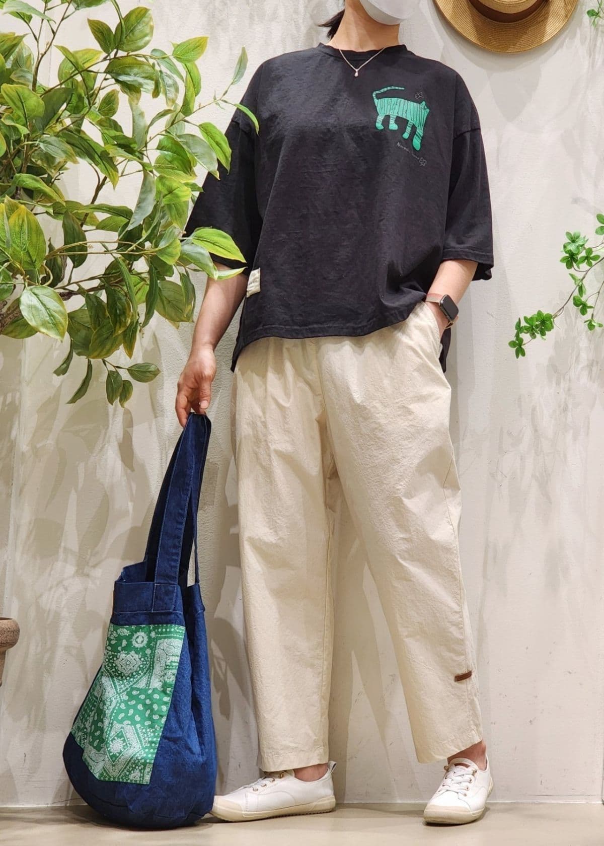26SS) Summer Cool Vintage Pants Free Size (Spanish: 66.5) Washed (Washed) Crispy Summer Pants Elastic Waist Pants - 이미지 6