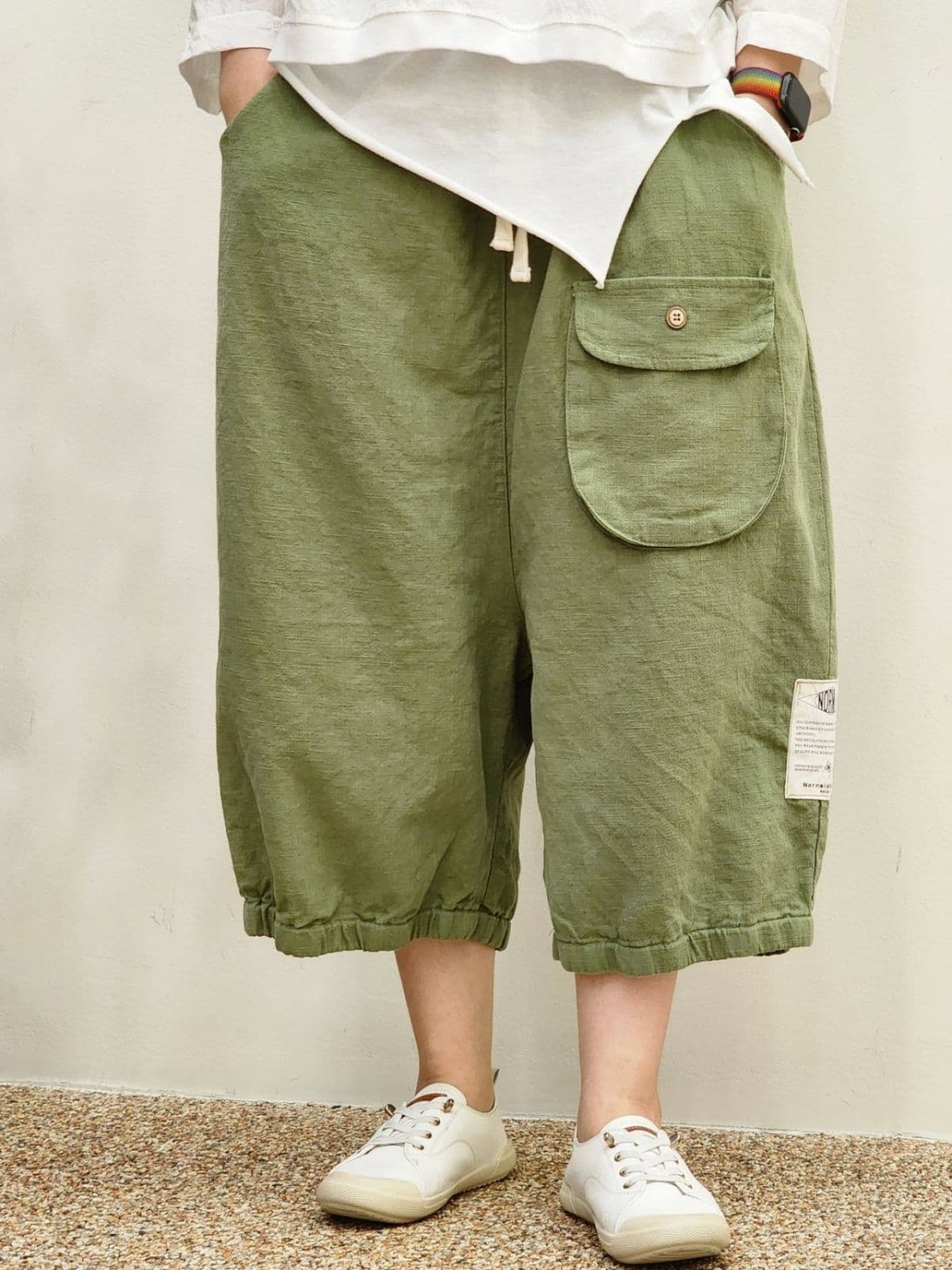 SS) Bio Linen 8-Count King Baggy 3/4 Length Pants, Size 88 Available, Spring/Summer Linen Loose Pants, Linen Pants - 이미지 4