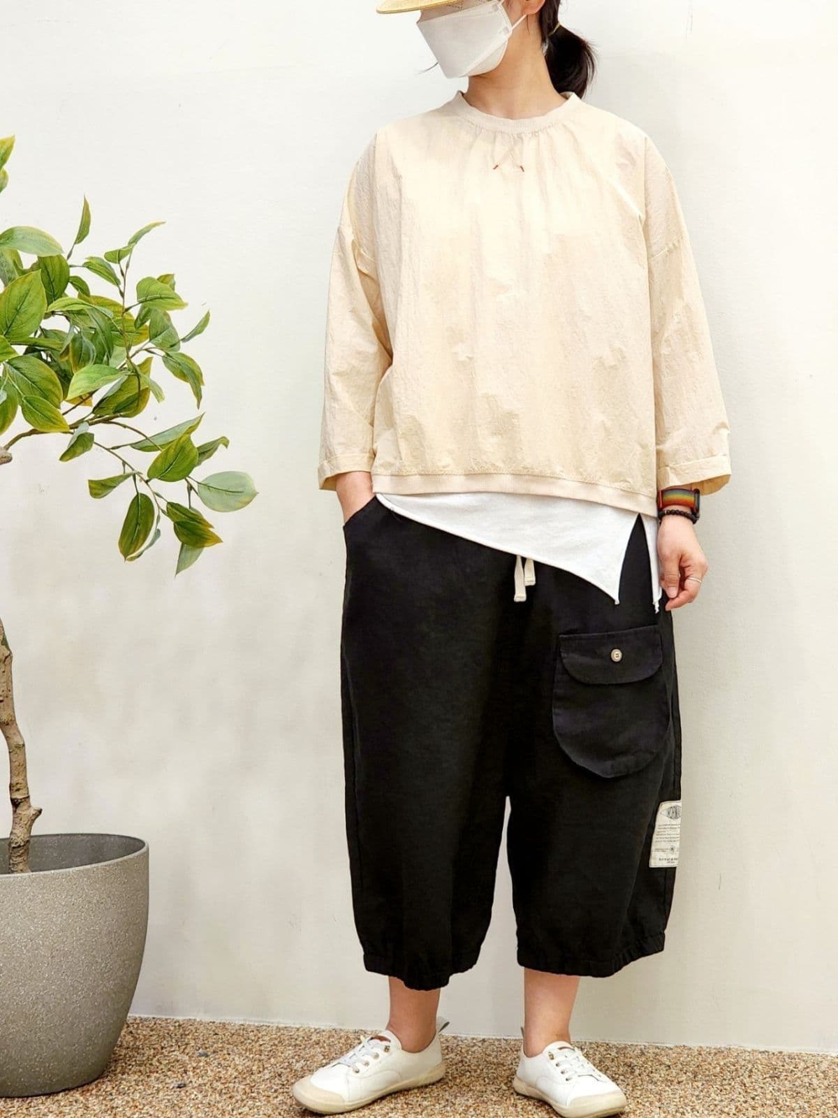 SS) Bio Linen 8-Count King Baggy 3/4 Length Pants, Size 88 Available, Spring/Summer Linen Loose Pants, Linen Pants - 이미지 11