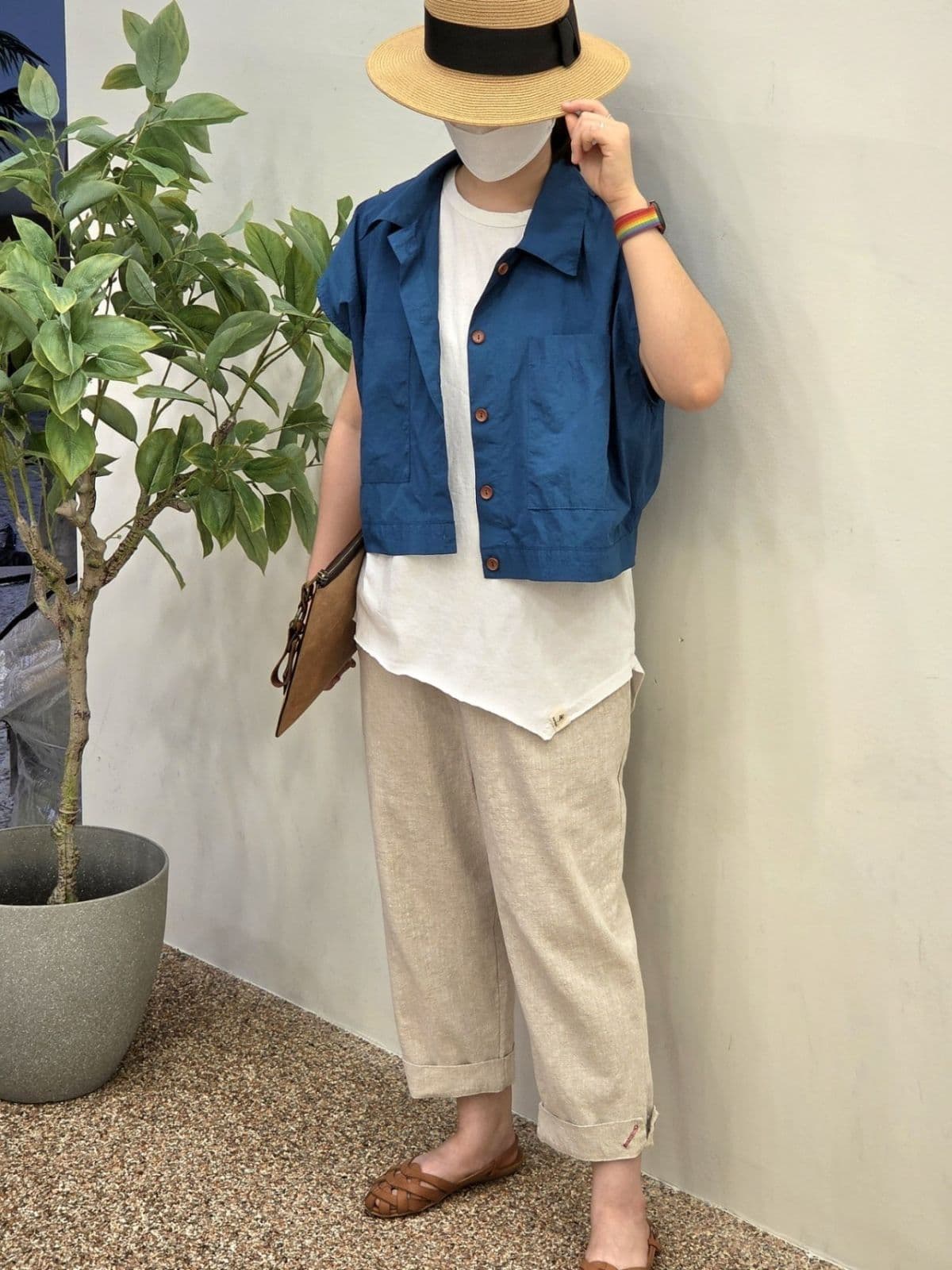 26SS) Vintage Cardigan Vest, Free Size (Suitable for Size 77.5), Summer Vest, Rustling - 이미지 5