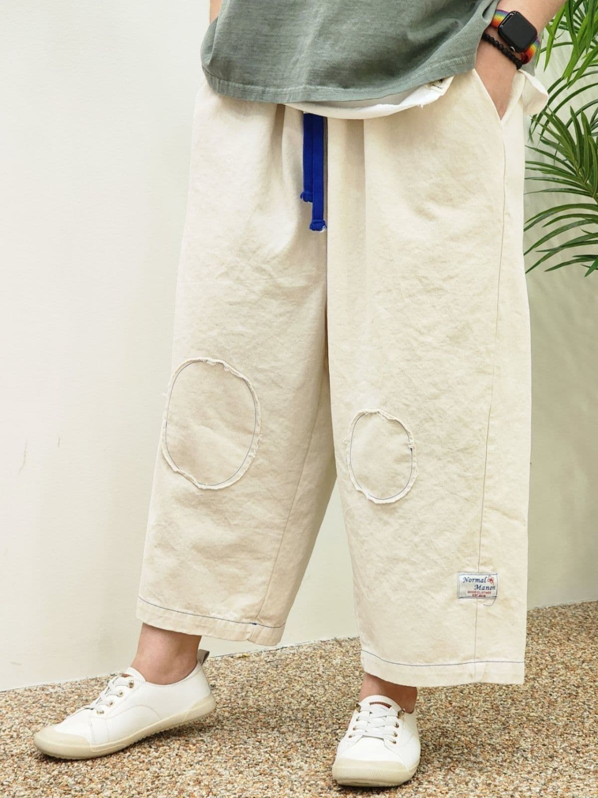26SS) 2020 Vintage Breaded Baggy Pants Free Size (Suitable for Size 77) Spring/Summer Transitional Season Baggy Pants Elastic Waist - 이미지 3