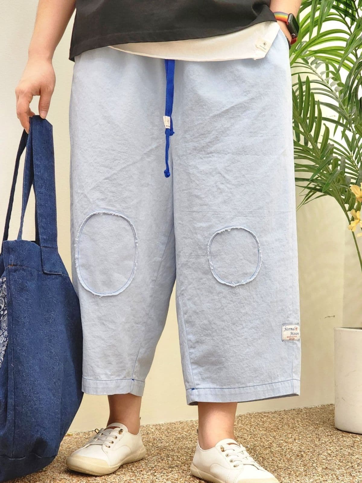 26SS) 2020 Vintage Breaded Baggy Pants Free Size (Suitable for Size 77) Spring/Summer Transitional Season Baggy Pants Elastic Waist - 이미지 2