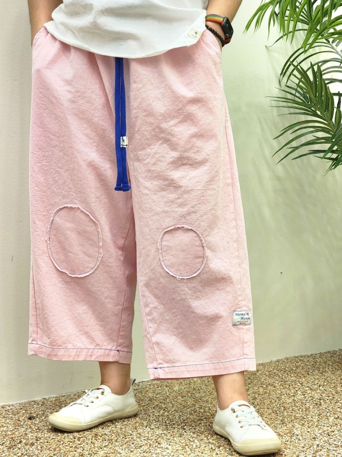 26SS) 2020 Vintage Breaded Baggy Pants Free Size (Suitable for Size 77) Spring/Summer Transitional Season Baggy Pants Elastic Waist - 이미지 5