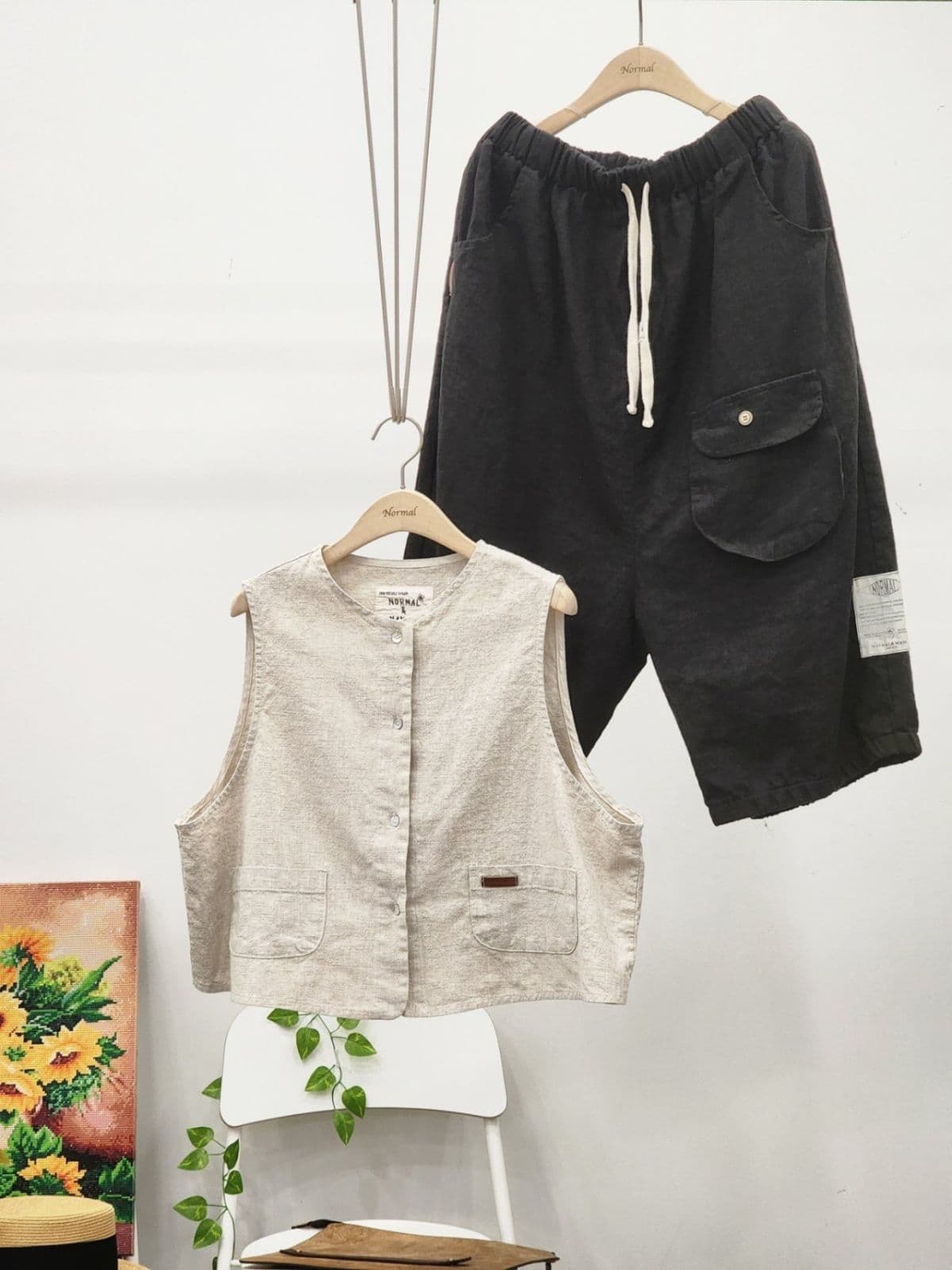 26SS) Bio-Linen 8-Count Vest, Free Size 77 Fit, Summer Vest, Linen Vest - 이미지 7