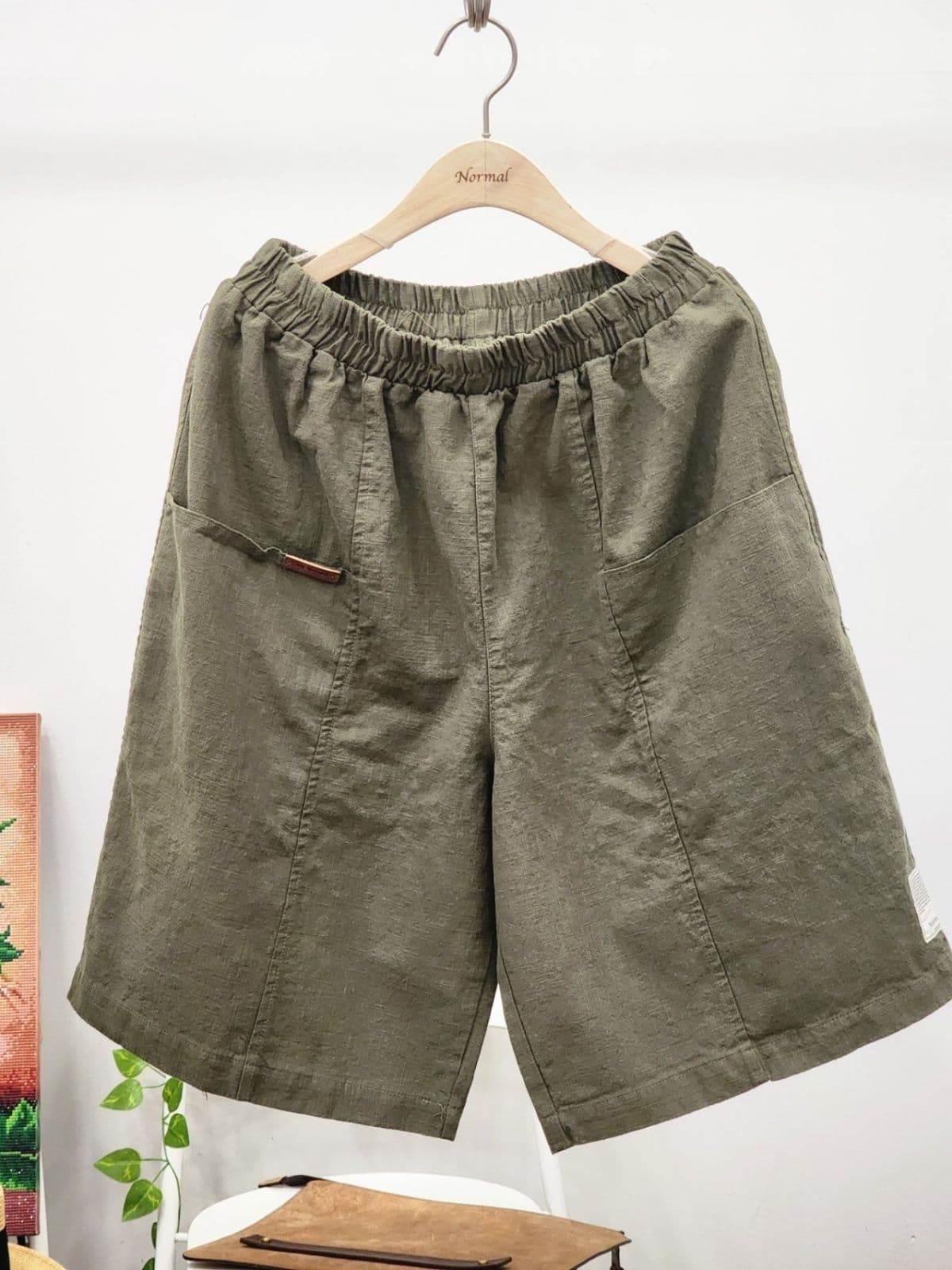 26SS) BIO Linen 8-Count Cut-out 6/8 Length Shorts Fits Size 77 Summer Shorts Linen Shorts Linen Pants - 이미지 10