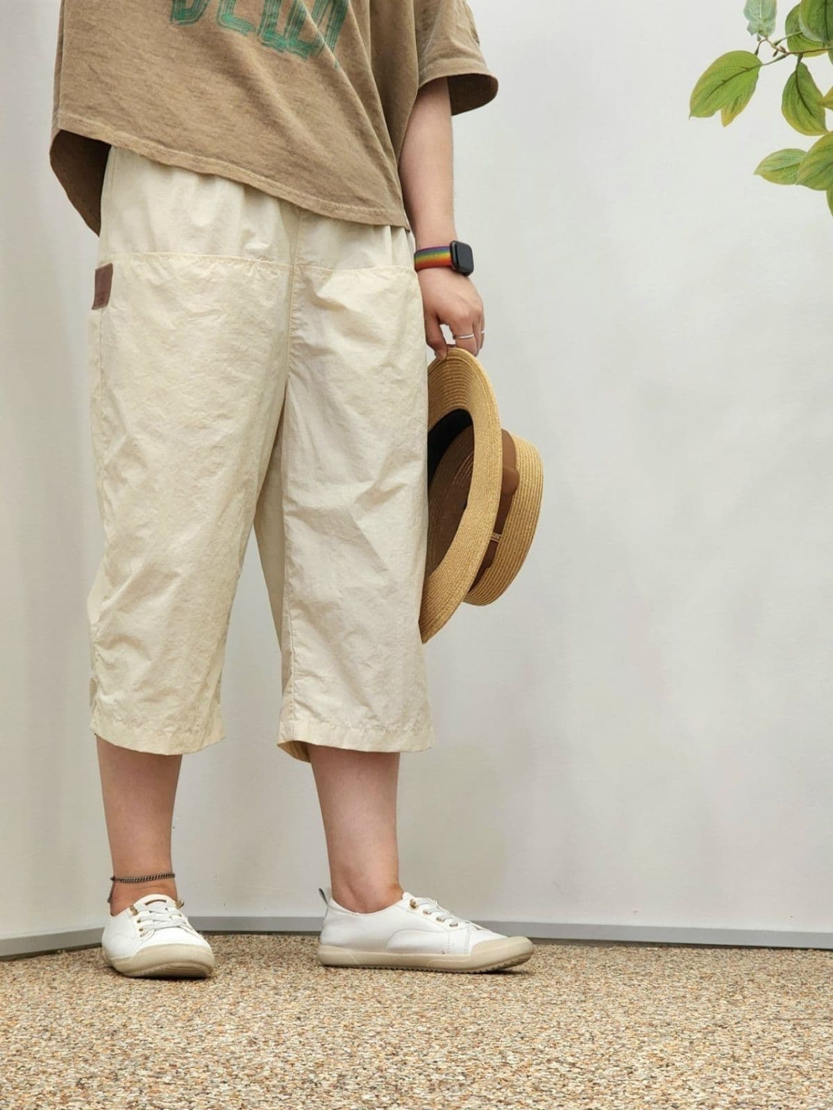 26SS) Summer Cool Vintage Slit 3/4 Length Pants Free Size (Suitable for Size 77) Summer Pants, Shake Off, Crispy - 이미지 7