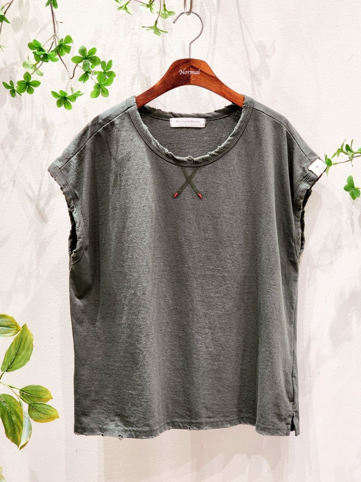 Four Seasons SS) Vintage Sleeveless Top (Free Size 77 Available) Basic T-shirt, Plain T-shirt, Sleeveless Summer T-shirt for Inner Wear - 이미지 14