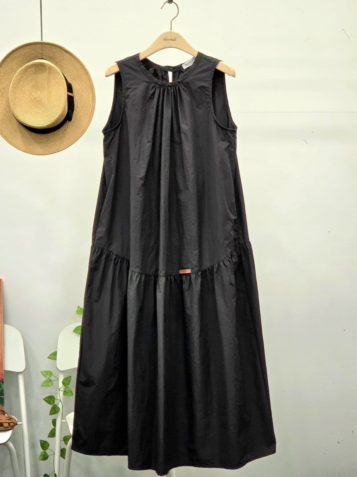26SS) Vintage Shirred Relaxed Long Dress Size 77.5 Summer Dress Rustling Vacation - 이미지 8