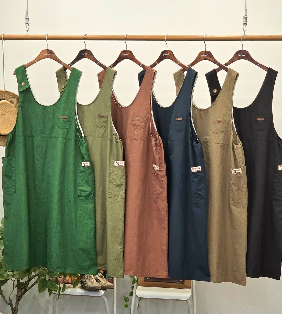 26SS New Arrival) Vintage One-Button Dress, Fits Size 77.5, Crinkly Summer Dress, Lightweight Apron - 이미지 1