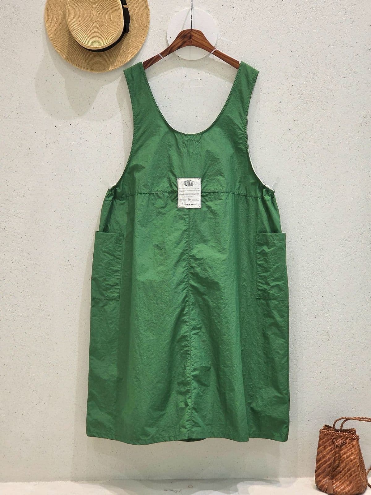 26SS New Arrival) Vintage One-Button Dress, Fits Size 77.5, Crinkly Summer Dress, Lightweight Apron - 이미지 3