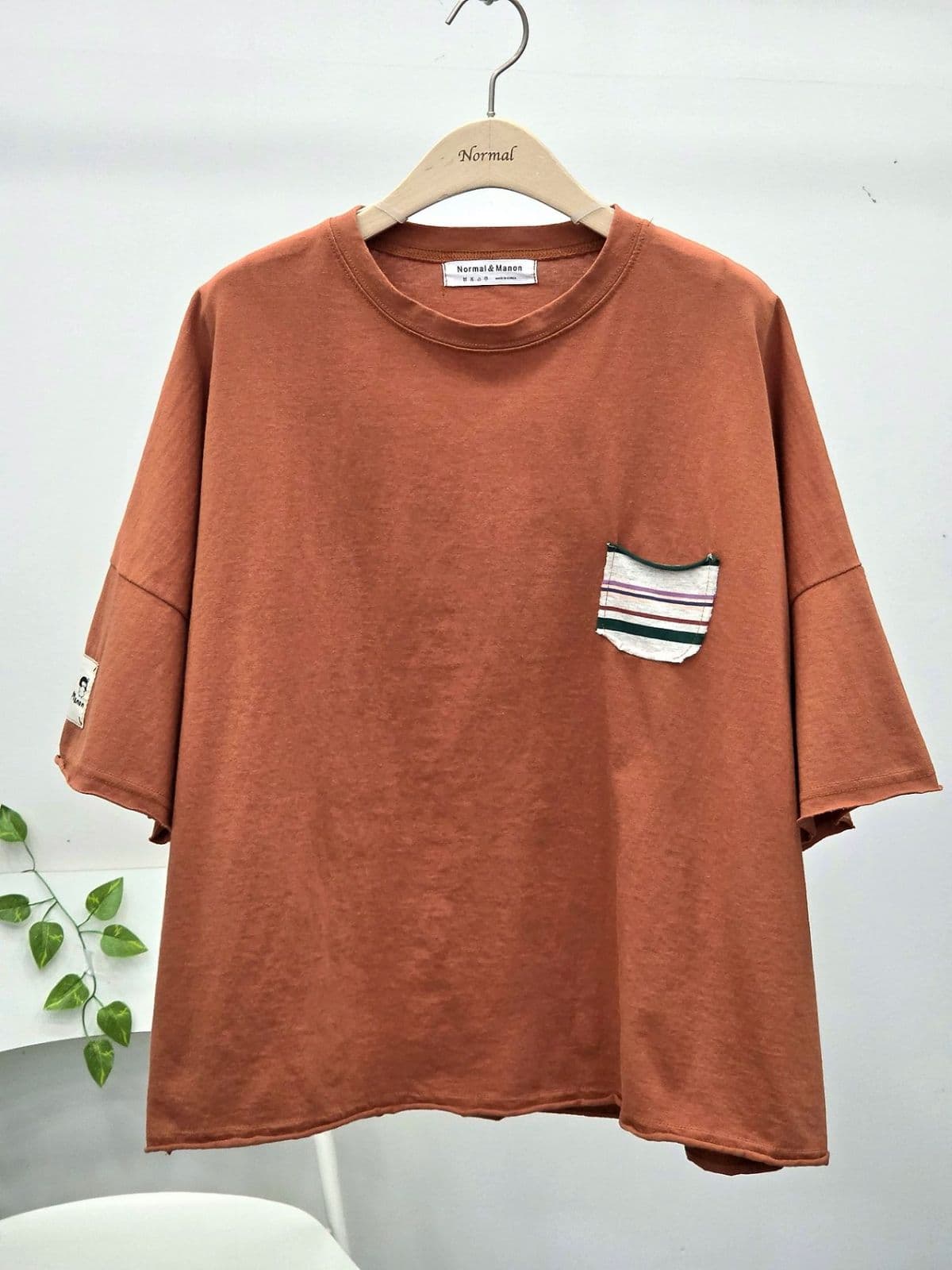 26SS New Arrival) Saekdong Pocket Tee, Free Size (77) Fits Spring/Summer Tee, Summer Short Sleeve Tee, Cotton Tee - 이미지 13