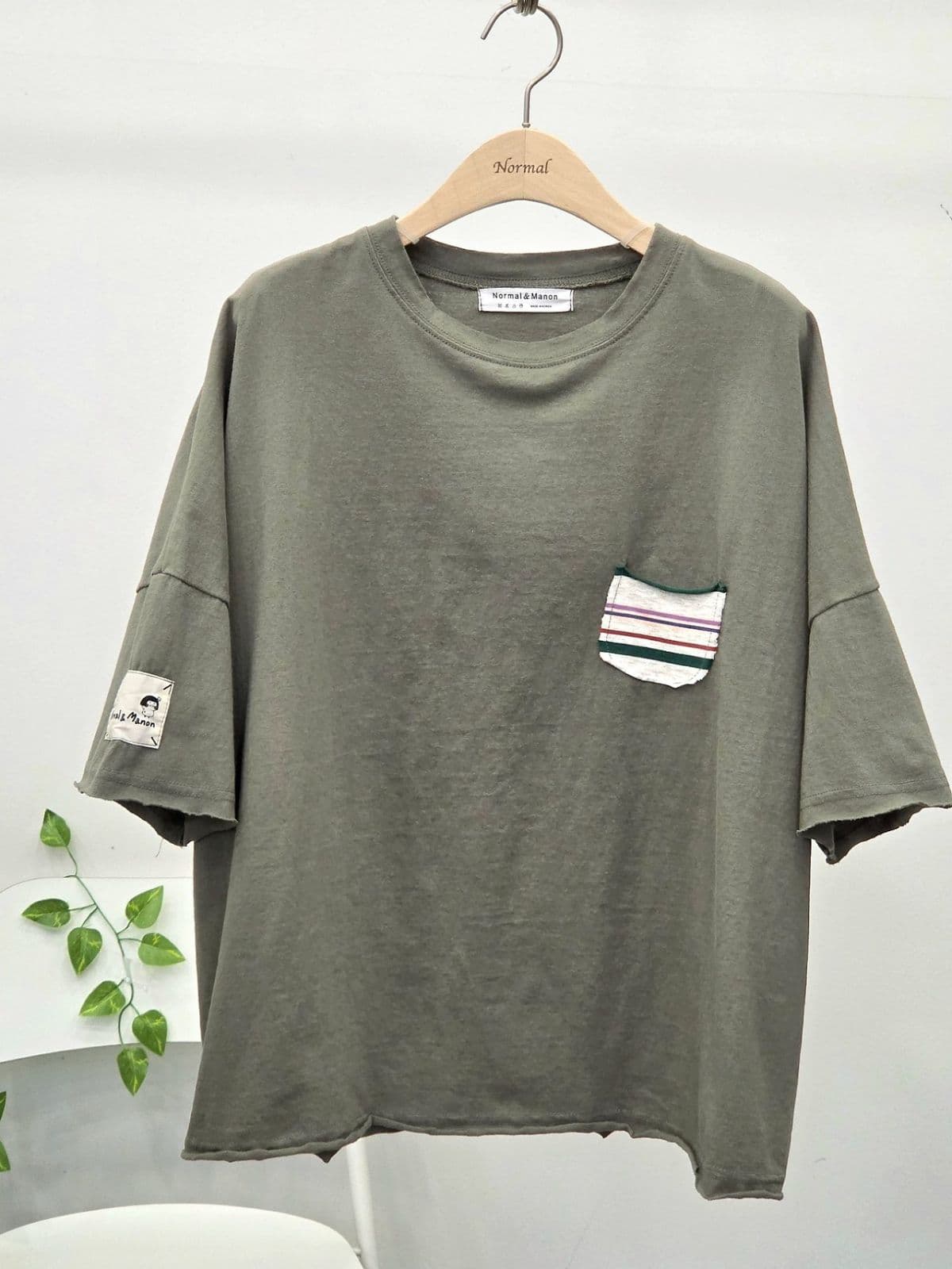26SS New Arrival) Saekdong Pocket Tee, Free Size (77) Fits Spring/Summer Tee, Summer Short Sleeve Tee, Cotton Tee - 이미지 18