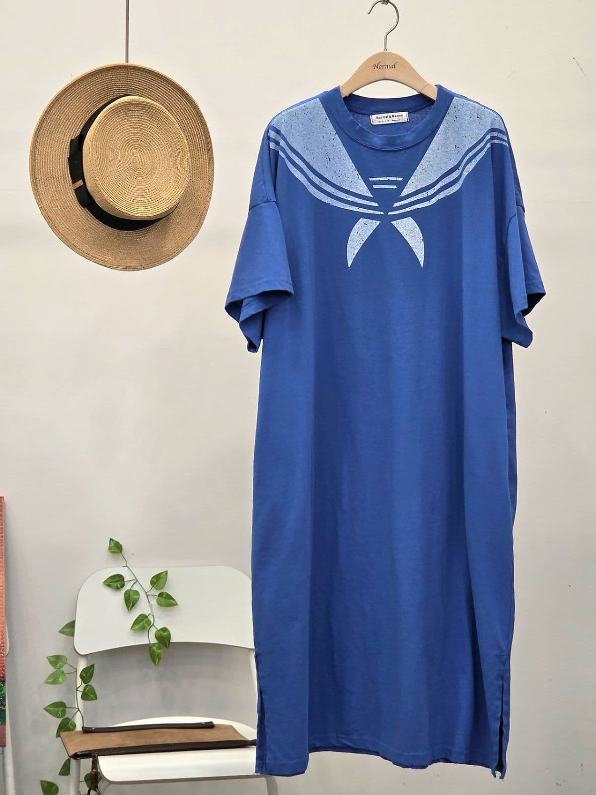 26SS New Arrival) Sailor Dress Free Size 77 Comfortable Summer Dress Short Sleeve Dress with Pockets on Both Sides - 이미지 15