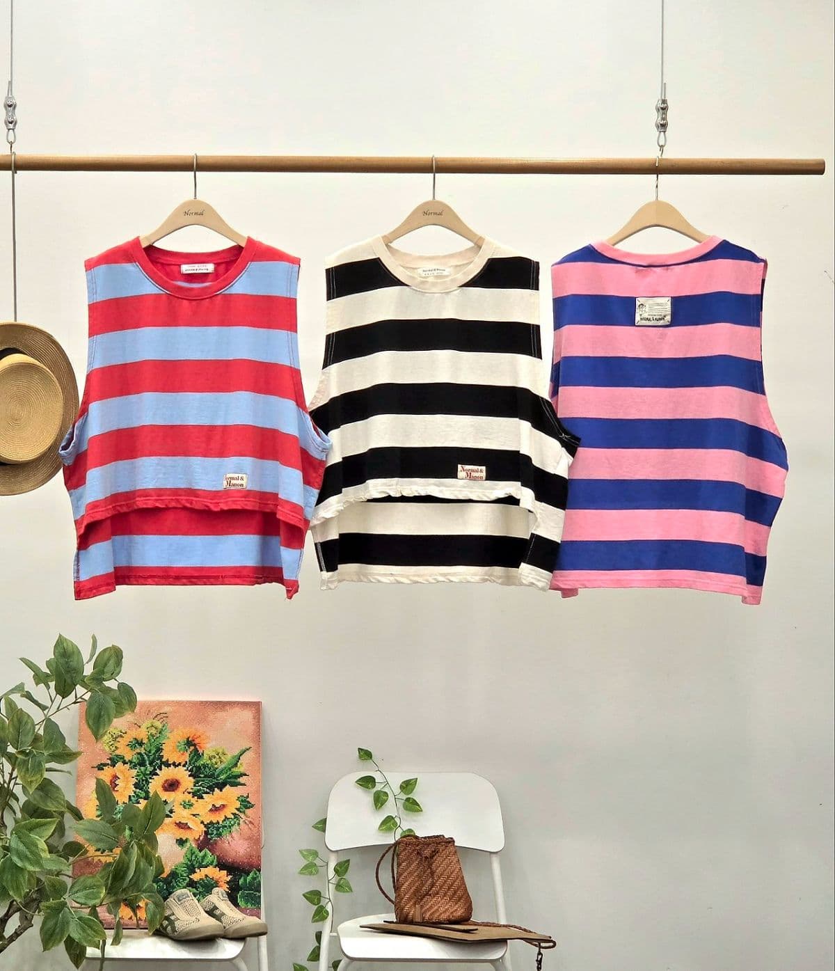 26SS New Arrival) Dengkkang Vest, Fits Size 77.5, Thin Vest, Summer Vest, Striped - 이미지 6