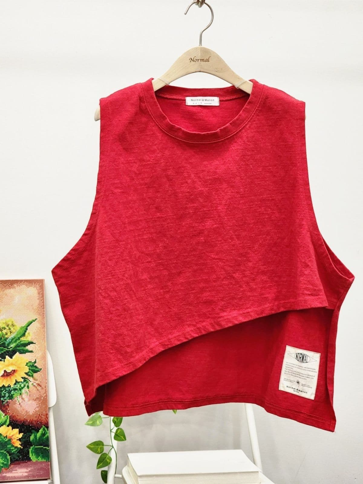 SS) Abrah Asymmetrical Loose-fit Vest Free Size 77.5 Transitional Season All-Season Round Vest Diagonal - 이미지 7