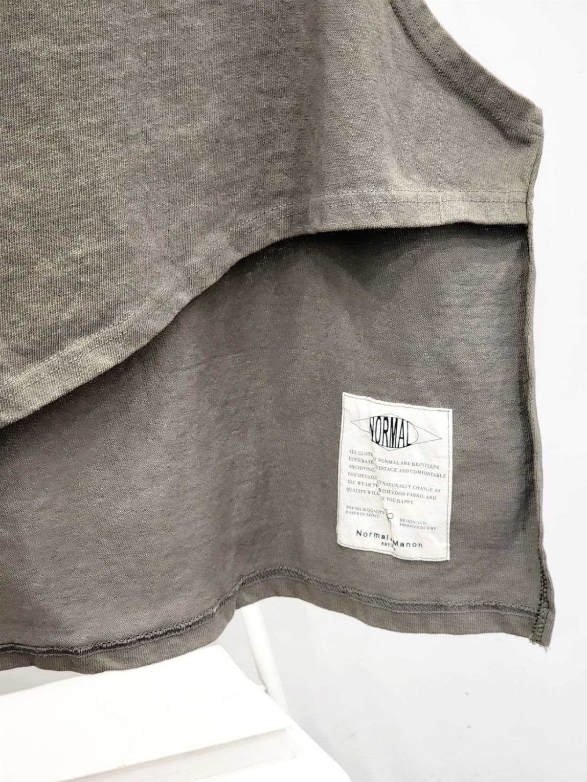 SS) Abrah Asymmetrical Loose-fit Vest Free Size 77.5 Transitional Season All-Season Round Vest Diagonal - 이미지 5
