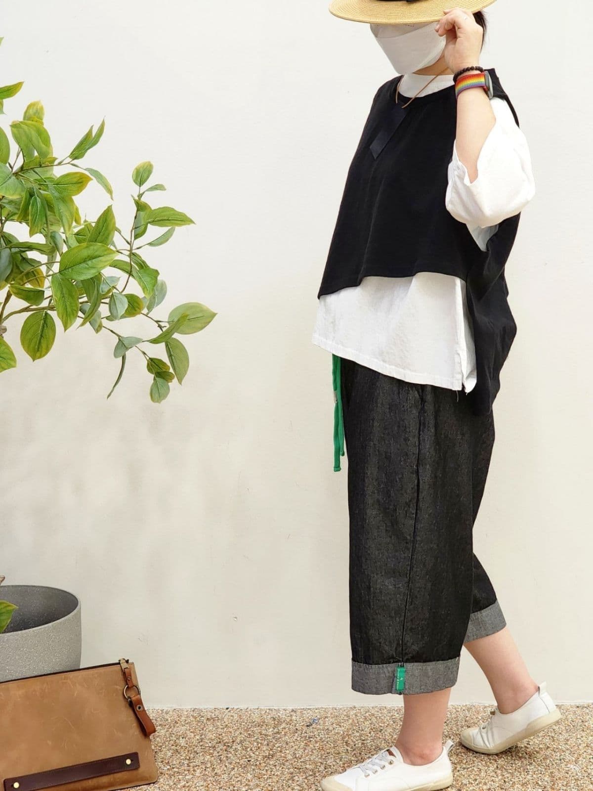 SS) Abrah Asymmetrical Loose-fit Vest Free Size 77.5 Transitional Season All-Season Round Vest Diagonal - 이미지 15