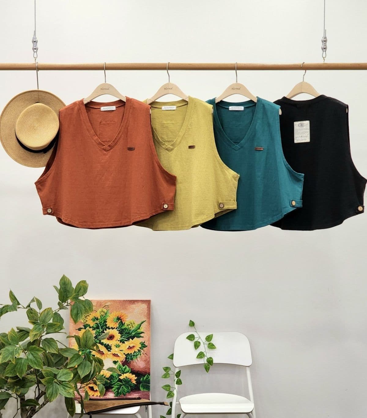26SS) 10 Singapore Palm Button Vest, Fits Size 77.5, Transitional & All-Season Layering Round Vest - 이미지 1