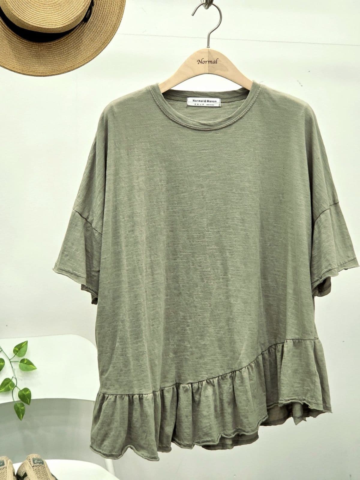 26SS) 30 Slub Frill Relaxed Tee Free Size (Wears Size 77) Spring/Summer Tee Oversized Short Sleeve Tee Layering - 이미지 7