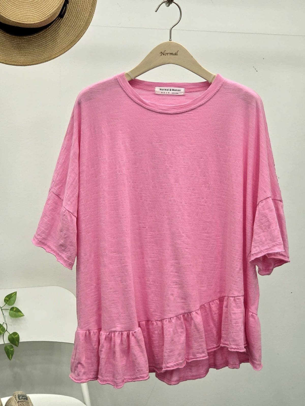 26SS) 30 Slub Frill Relaxed Tee Free Size (Wears Size 77) Spring/Summer Tee Oversized Short Sleeve Tee Layering - 이미지 9