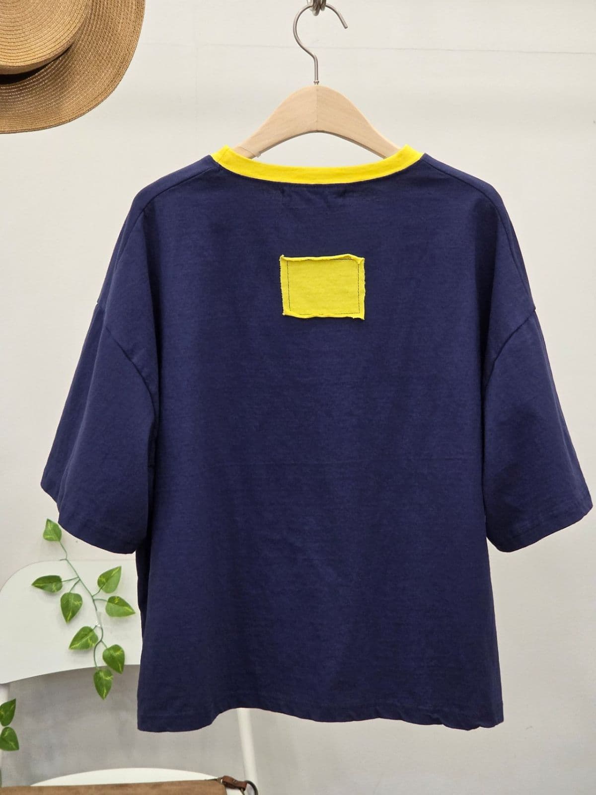 26SS New Arrival) 6-Color Block Tee (Free Size 77 Fit) Summer Color Block Short Sleeve Tee Normal Daily - 이미지 16