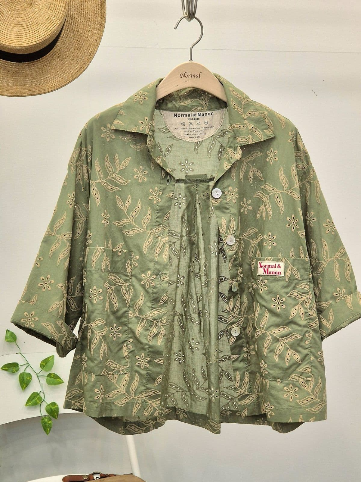 26SS New Arrival) CC Print Relaxed Jacket Free Size (Fit 77) Summer Jacket Cotton Jacket Summer Outerwear - 이미지 11