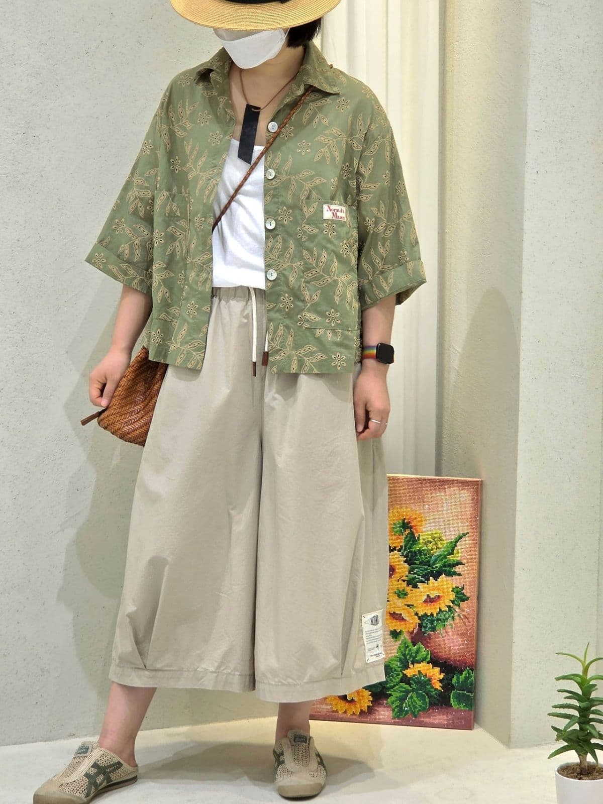 26SS New Arrival) CC Print Relaxed Jacket Free Size (Fit 77) Summer Jacket Cotton Jacket Summer Outerwear - 이미지 2