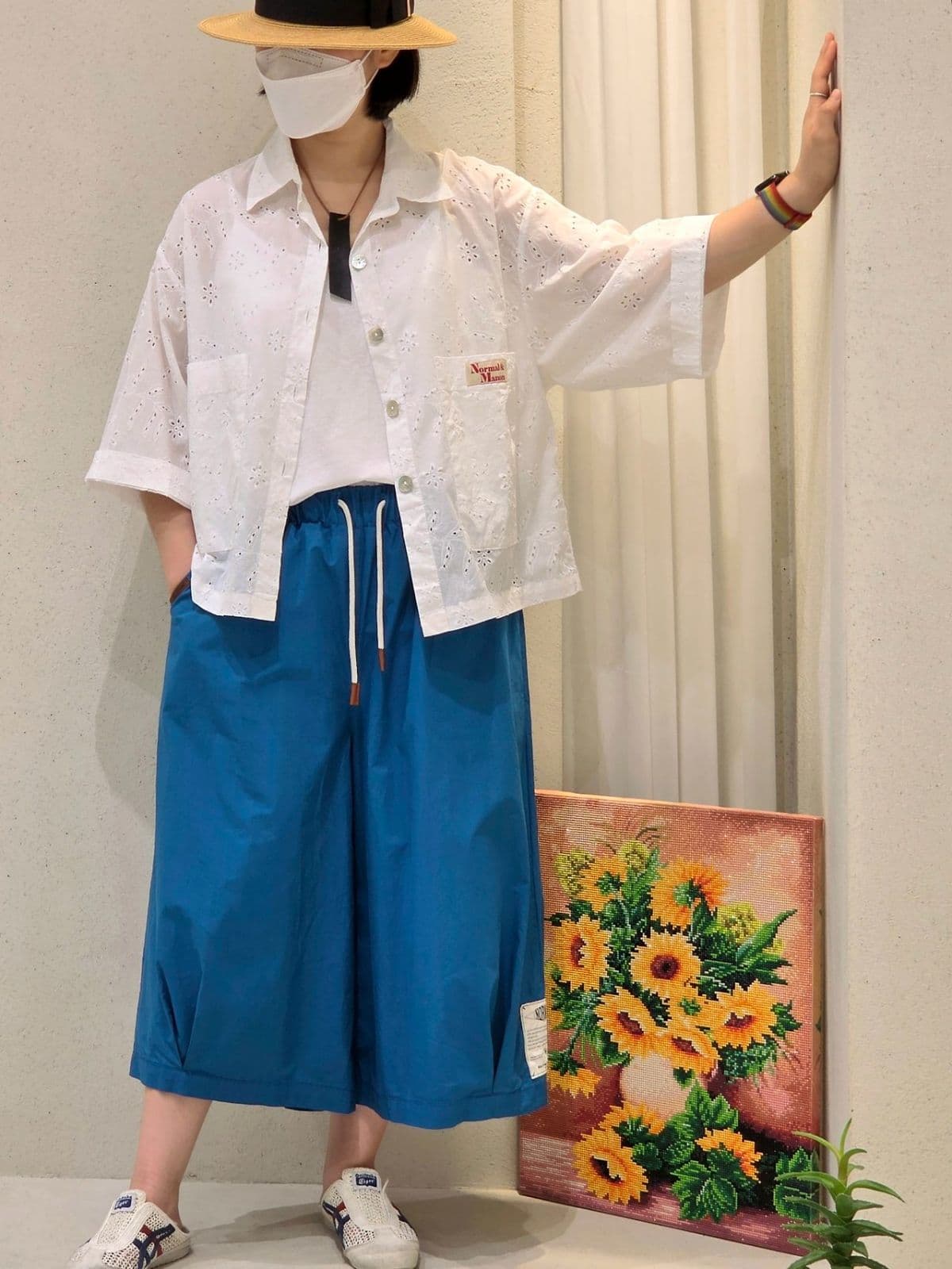 26SS New Arrival) CC Print Relaxed Jacket Free Size (Fit 77) Summer Jacket Cotton Jacket Summer Outerwear - 이미지 4