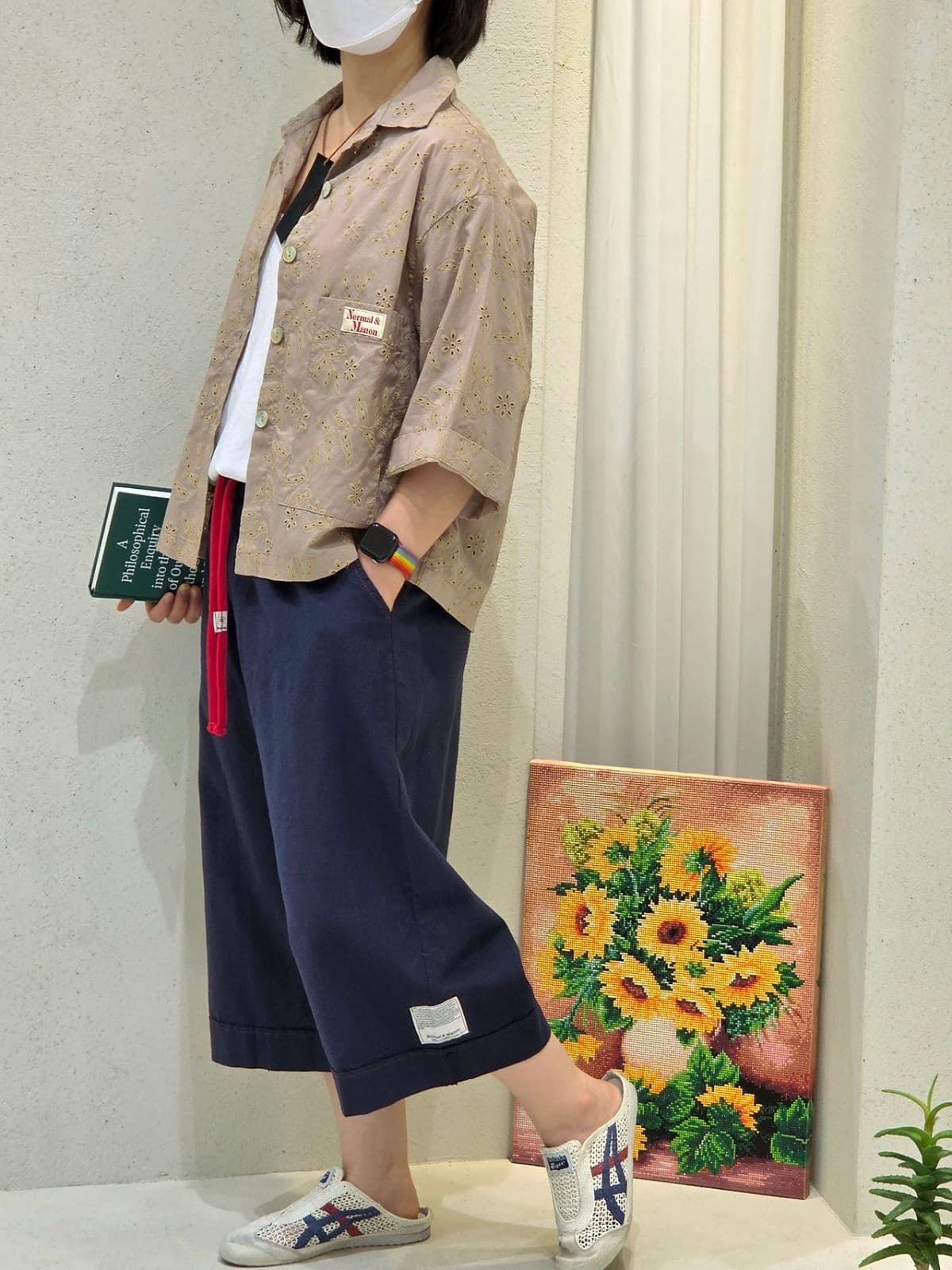 26SS New Arrival) CC Print Relaxed Jacket Free Size (Fit 77) Summer Jacket Cotton Jacket Summer Outerwear - 이미지 9