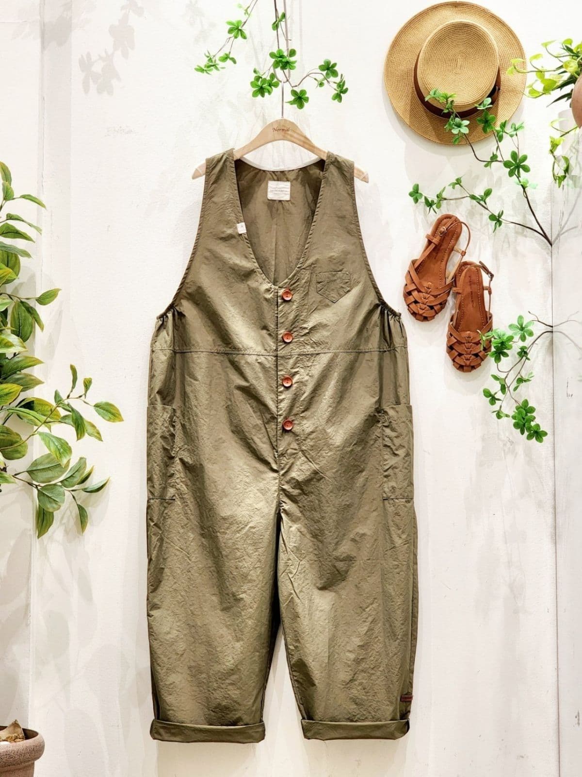 26SS) Summer Cool Vintage Jumpsuit Free Size (Suitable for Size 77.5) Summer Jumpsuit Rustle - 이미지 9
