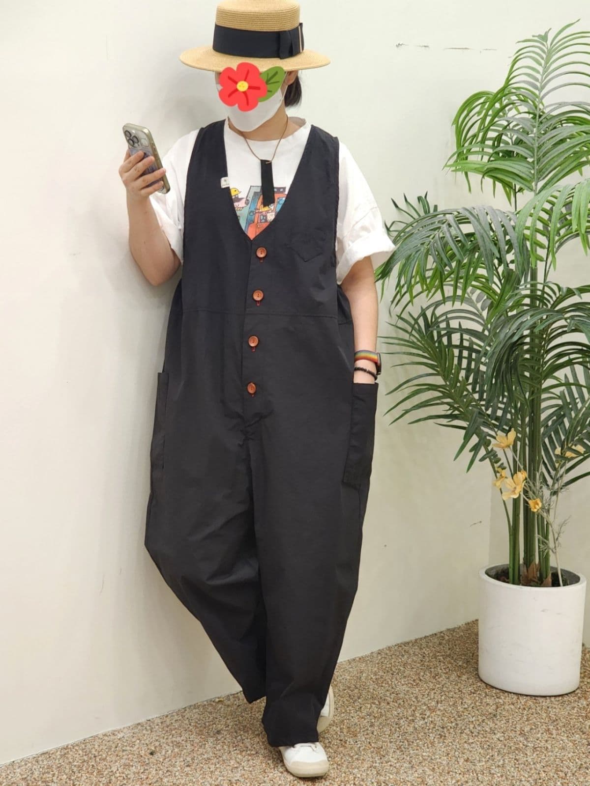 26SS) Summer Cool Vintage Jumpsuit Free Size (Suitable for Size 77.5) Summer Jumpsuit Rustle - 이미지 2