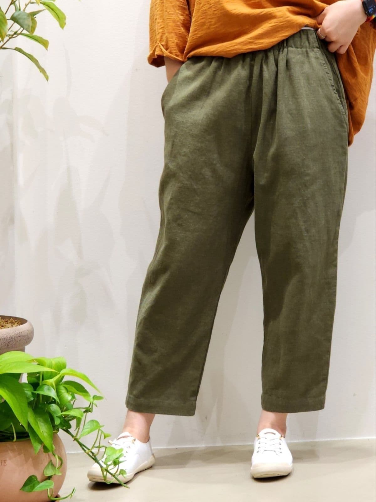 SS) Bio Linen 8-Count Elastic Waist Pants Free Size 66 (Spanish) Spring/Summer Linen Pants Summer Pants - 이미지 15