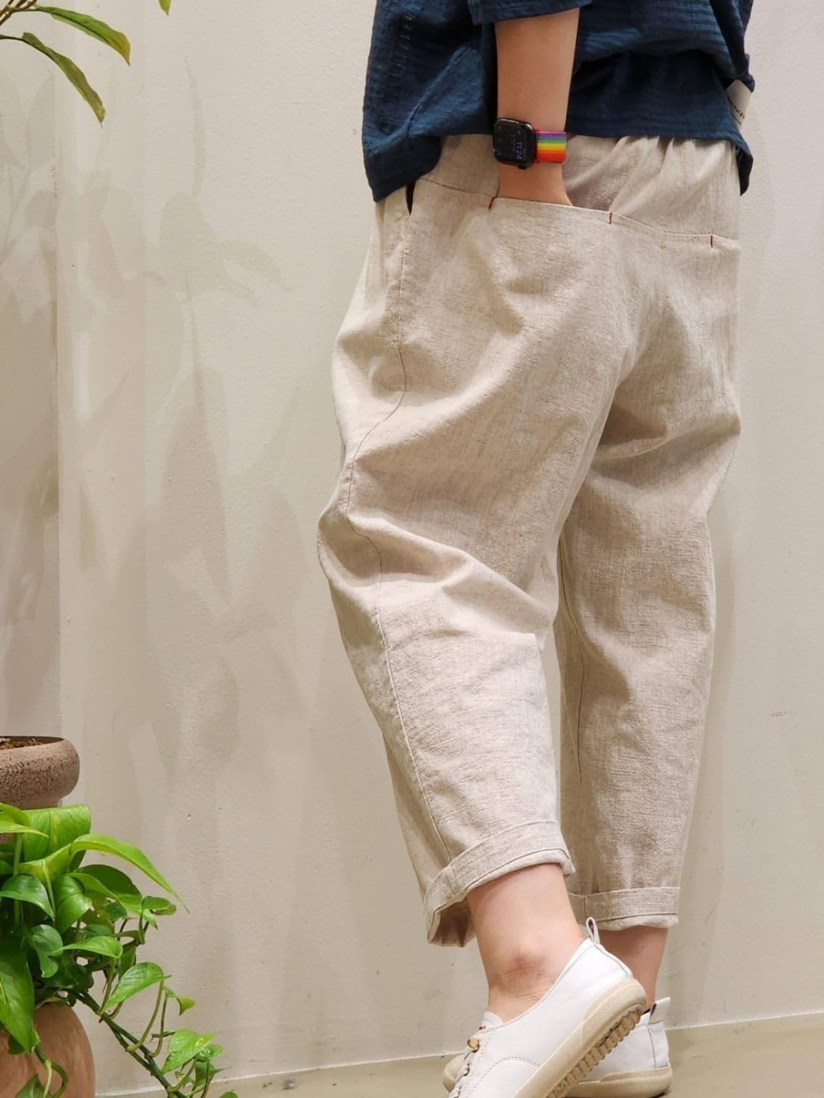 SS) Bio Linen 8-Count Elastic Waist Pants Free Size 66 (Spanish) Spring/Summer Linen Pants Summer Pants - 이미지 11