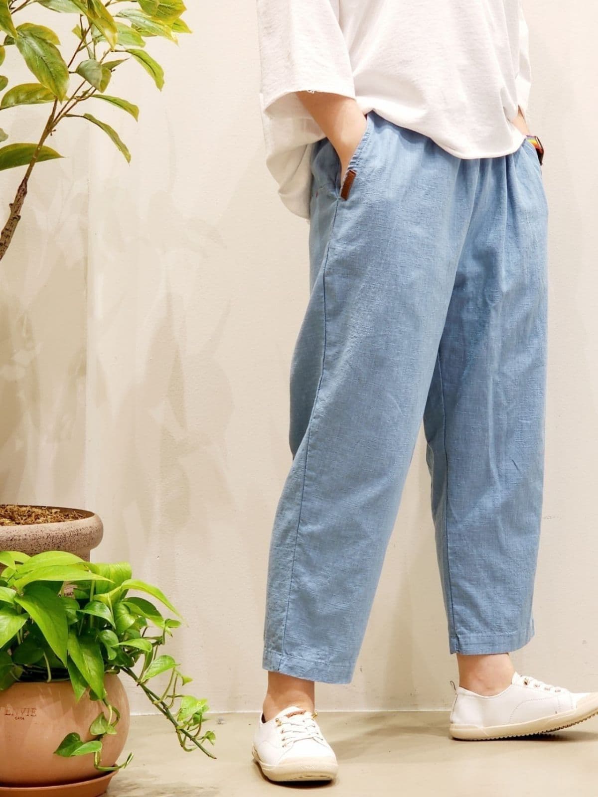 SS) Bio Linen 8-Count Elastic Waist Pants Free Size 66 (Spanish) Spring/Summer Linen Pants Summer Pants - 이미지 16