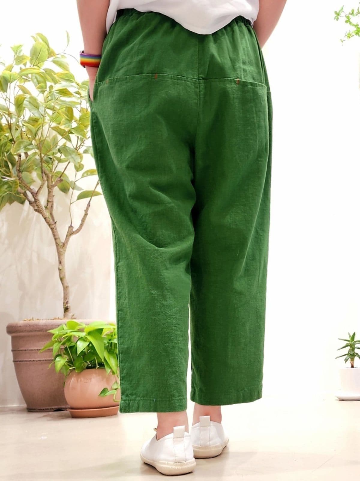 SS) Bio Linen 8-Count Elastic Waist Pants Free Size 66 (Spanish) Spring/Summer Linen Pants Summer Pants - 이미지 7