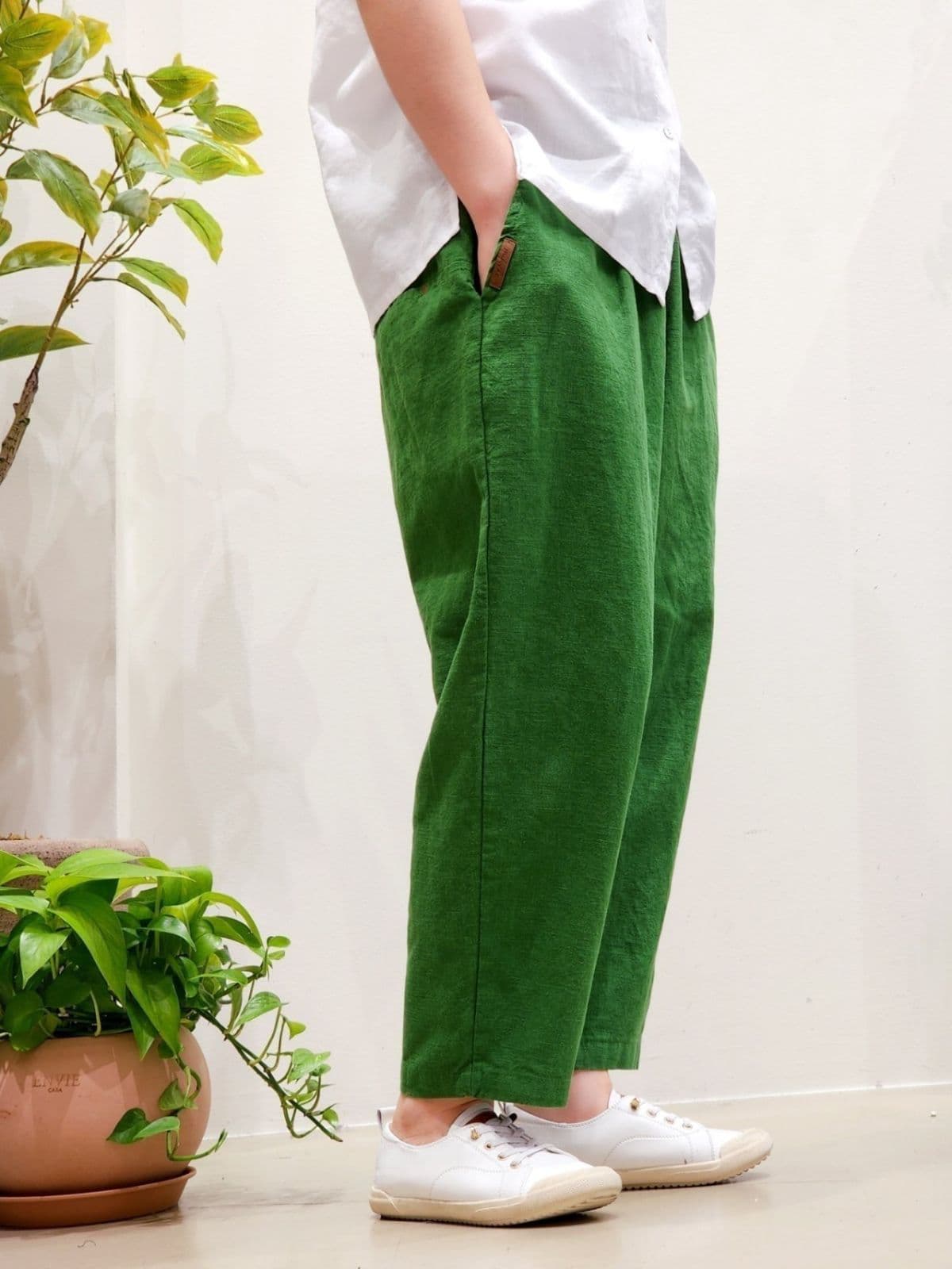 SS) Bio Linen 8-Count Elastic Waist Pants Free Size 66 (Spanish) Spring/Summer Linen Pants Summer Pants - 이미지 5