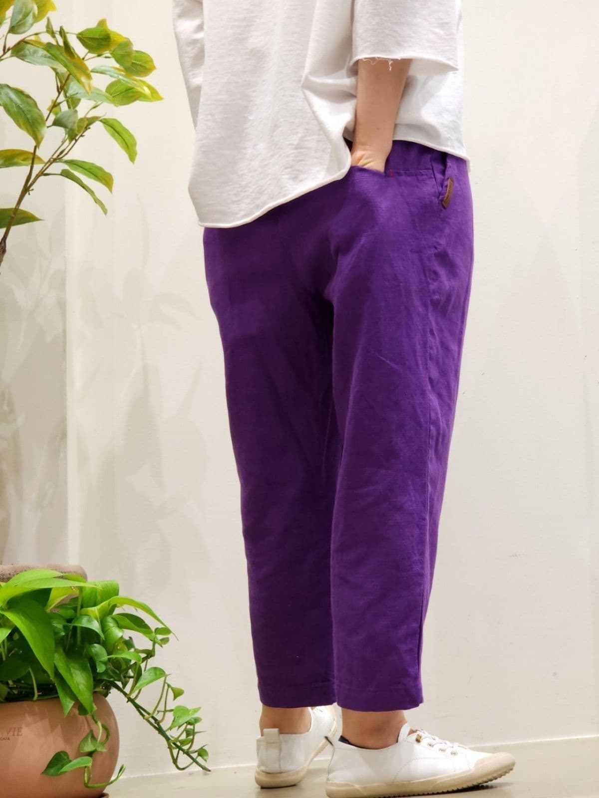 SS) Bio Linen 8-Count Elastic Waist Pants Free Size 66 (Spanish) Spring/Summer Linen Pants Summer Pants - 이미지 18